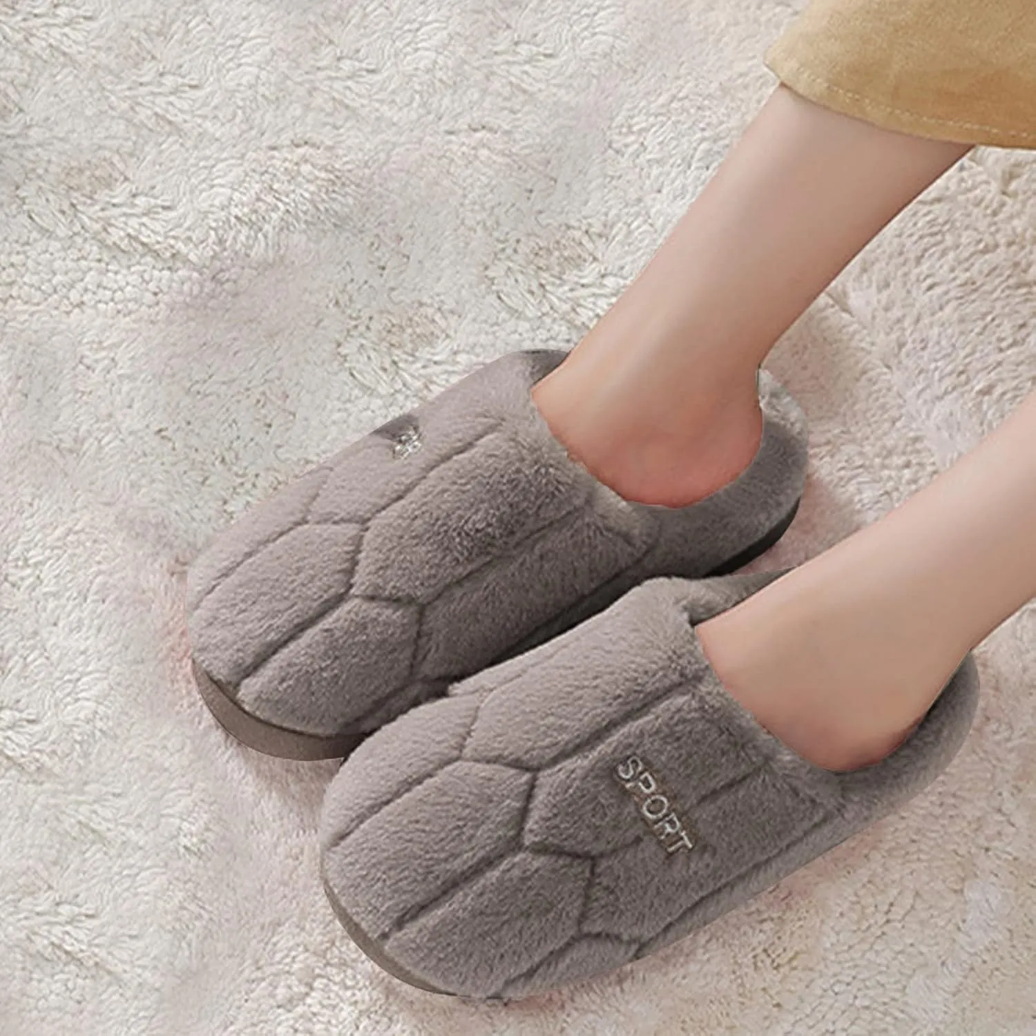SBGMoSJ Warm Slippers for Women Antislip Mens Fuzzy Slippers House Slippers for Men Funny Slippers for Men Indoor Outdoor Christmas Pillows Gifts for Men 2023