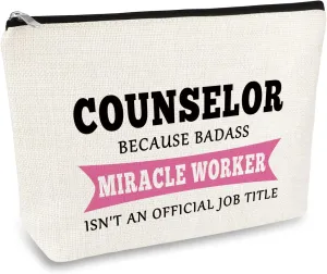 School Counselor Gift Counselor Cosmetic Bag Counselor Appreciation Gift for Women Makeup Bag Thank You Gift for School Counselor Graduation Christmas Teachers' Day Gift for Counselor Retirement Gift