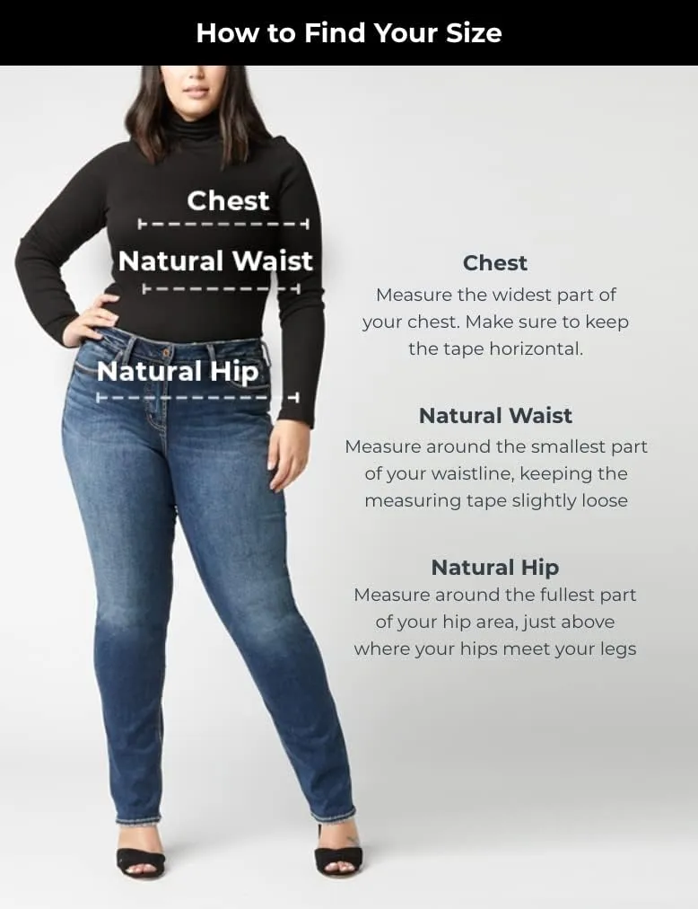 Silver Jeans Co. Women's Plus Size Suki Mid Rise Curvy Fit Wide Leg Jeans