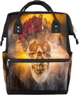 Skeleton Firelight Diaper Bag Tote Large Capacity Waterproof with Adjustable Shoulder Strap and Pram Straps Mommy Bag for Hospital Beach Weekender Travel