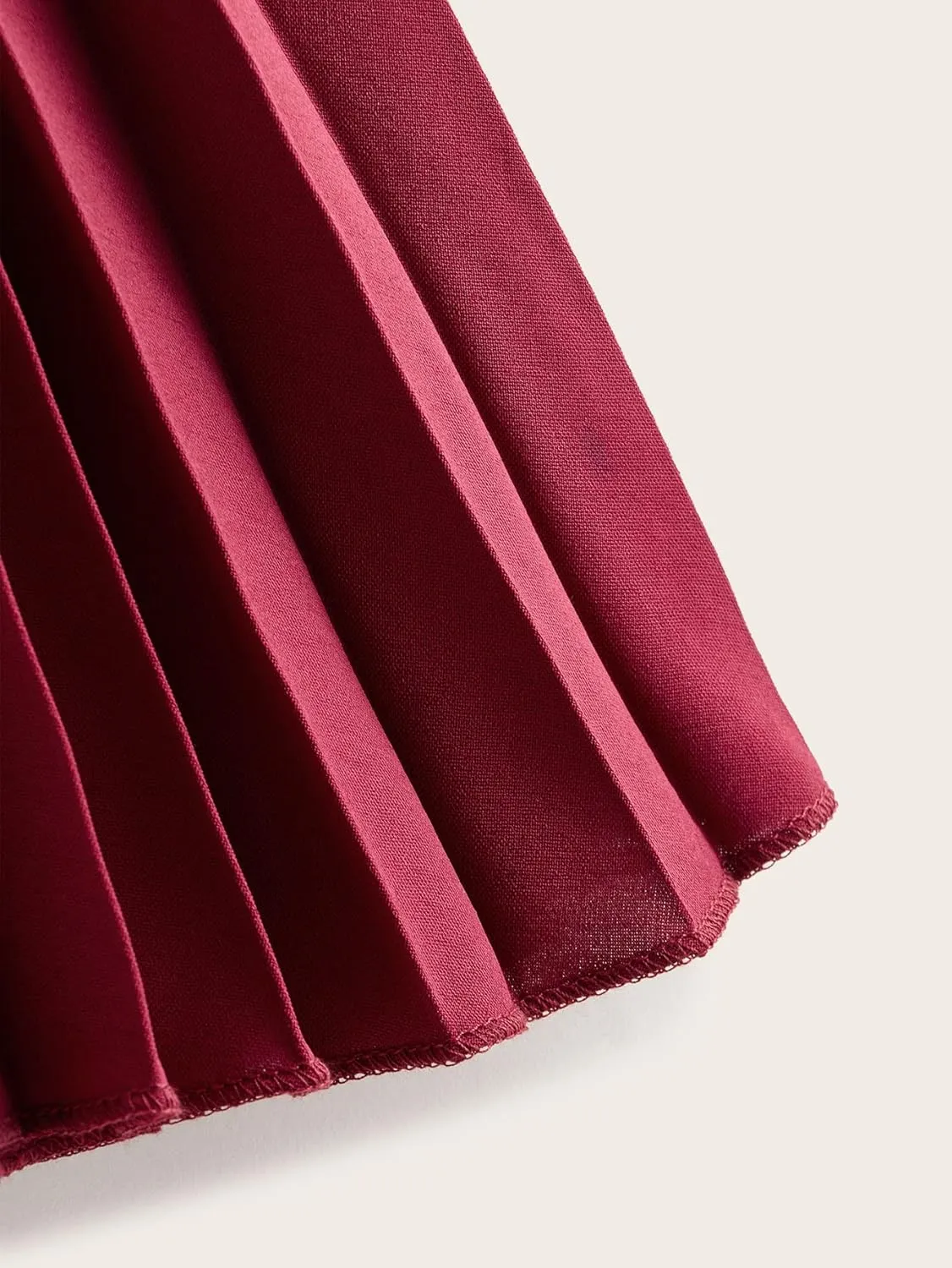 Skirts for Women Skirts Women's Skirts Elastic Waist Pleated Midi Skirt Skirts (Color : Burgundy, Size : X-Large)