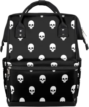 Skulls Diaper Bag Tote Large Capacity Waterproof with Adjustable Shoulder Strap and Pram Straps Mommy Bag for Hospital Beach Weekender Travel
