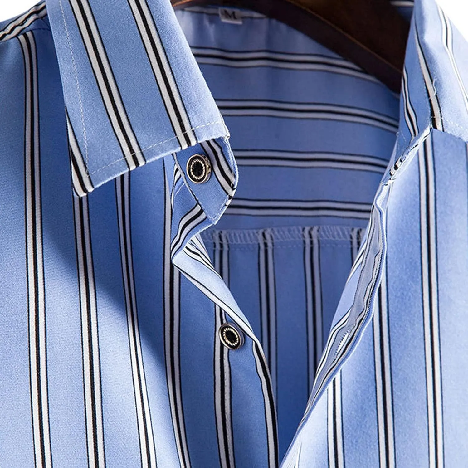 SMIDOW Summer Casual Striped Button Down Hawaiian Shirts for Men Short Sleeve Regular Fit Beach Holiday Aloha Shirt Trendy