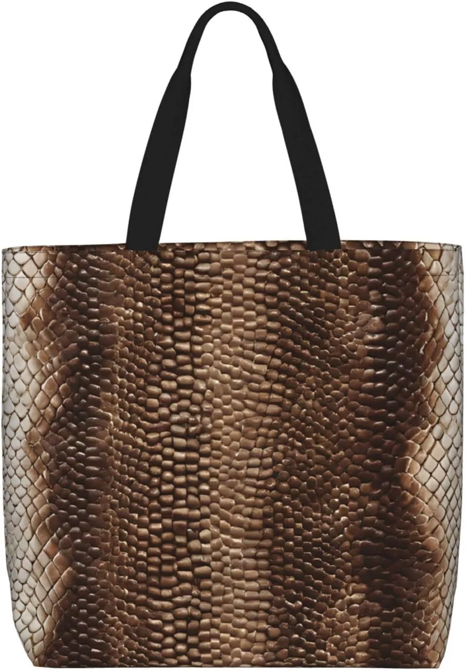 Snake Skin Print Tote Bag Women Single Shoulder Leisure Bag Multi-Purpose Large Shopping Bag.