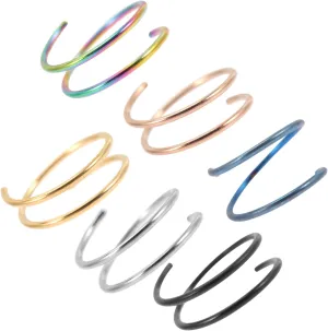 Stainless Steel Nose Ring Hoops Spiral Nose Ring Silver Fashion for Women