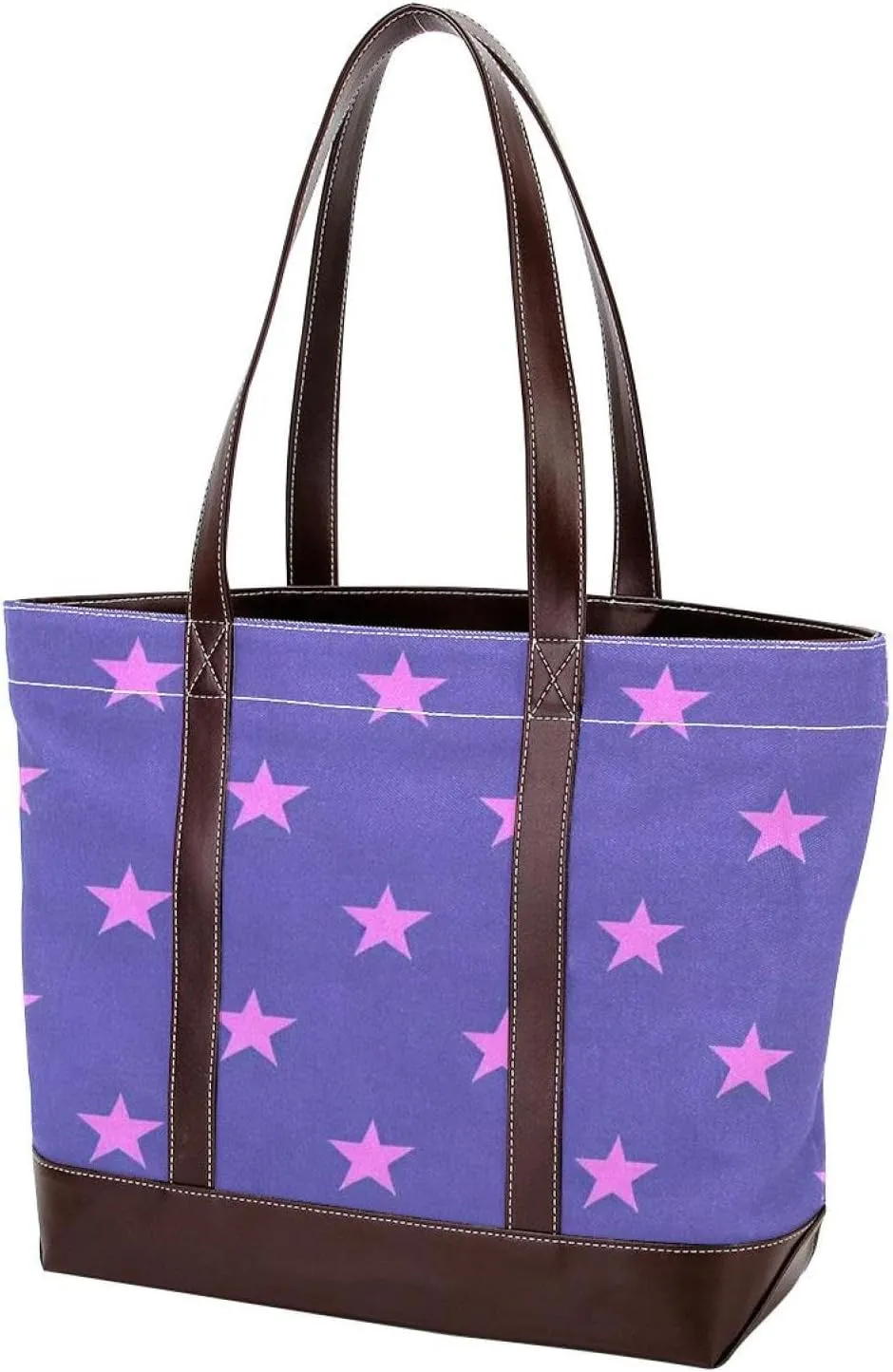 Stars and Moon-1273 Tote Bags Durable Leather Canvas Purses and Handbags for Women Top Handle Shoulder Satchel Hobo Bags