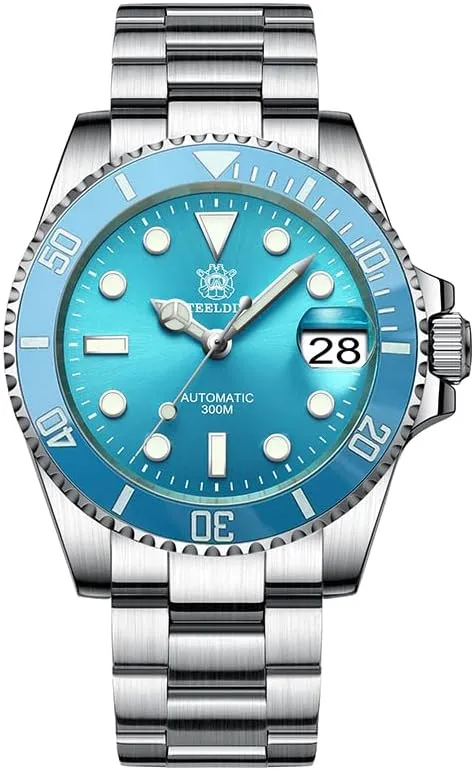 STEELDIVE Mens Diver Watches 41mm Automatic Watch Diving 30ATM Mechanical Wristwatch C3 Luminous Sapphire Mirror Ceramic Bezel