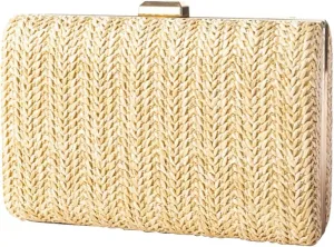 Straw Evening Bag for Women Handwoven Clutch Bag Bridal Wedding Purse Ladies Handbag Elegant Shoulder Bag