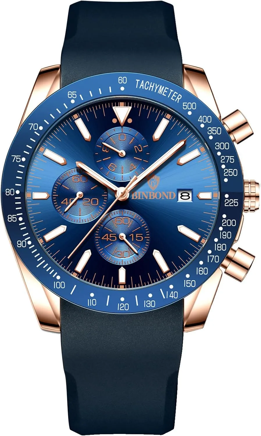 Stylish Wrist Watch for Men Silicone Strap Watches Quartz Movement, Waterproof and Scratch Resistant, Analog Chronograph Business Watch Mens Gift
