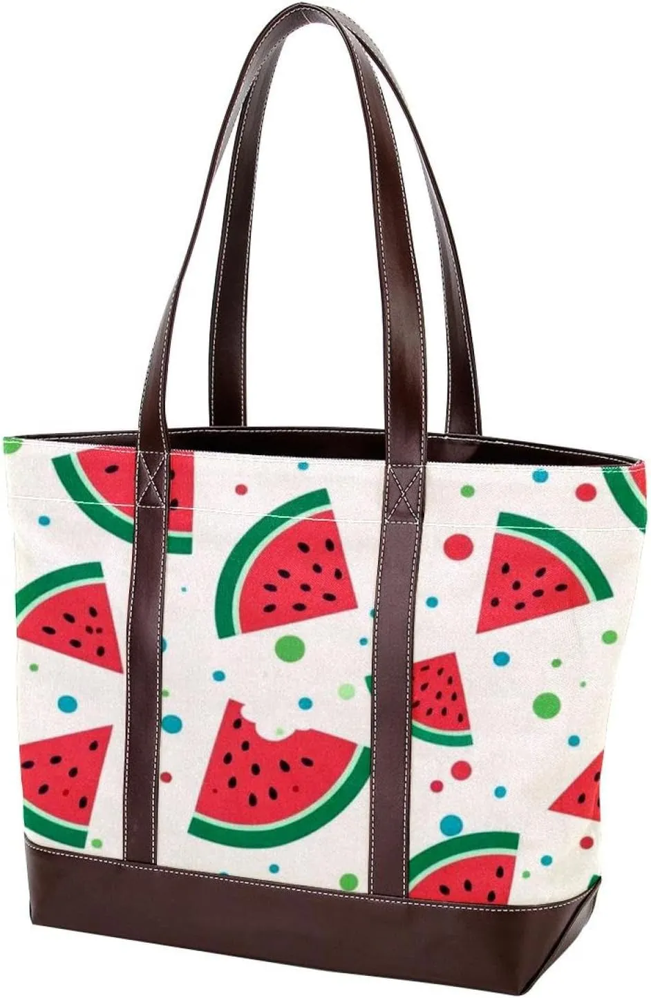 Summer Ice Cream Watermelon-1168 Tote Bags Durable Leather Canvas Purses and Handbags for Women Top Handle Shoulder Satchel Hobo Bags