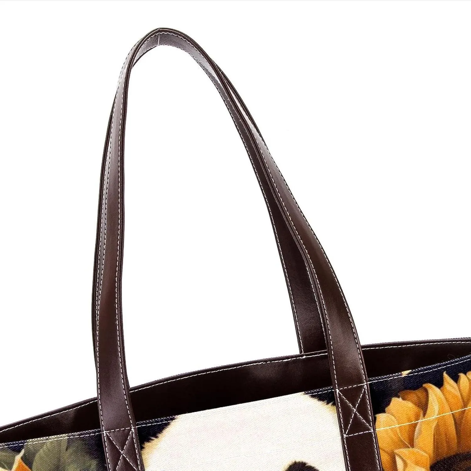 Sunflower Panda-595 Tote Bags Durable Leather Canvas Purses and Handbags for Women Top Handle Shoulder Satchel Hobo Bags