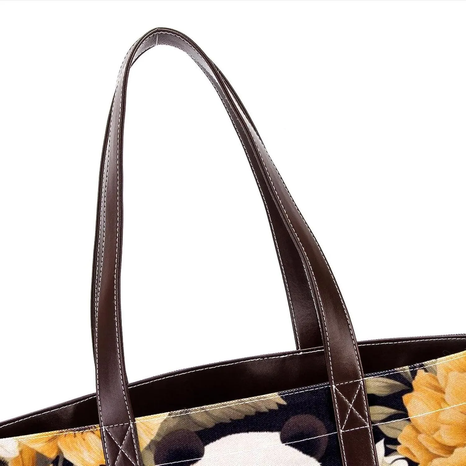 Sunflower Panda-595 Tote Bags Durable Leather Canvas Purses and Handbags for Women Top Handle Shoulder Satchel Hobo Bags
