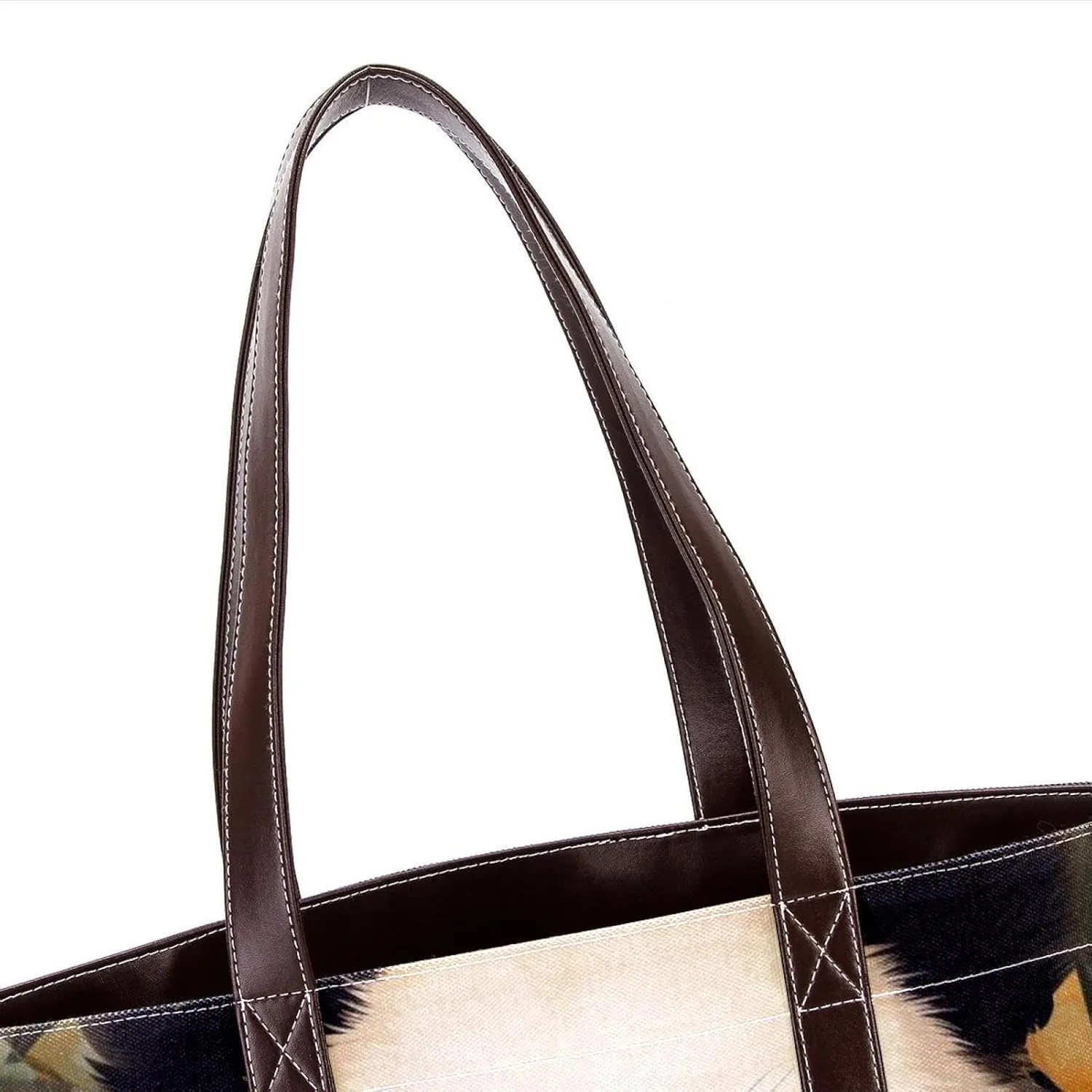 Sunflower Panda-595 Tote Bags Durable Leather Canvas Purses and Handbags for Women Top Handle Shoulder Satchel Hobo Bags
