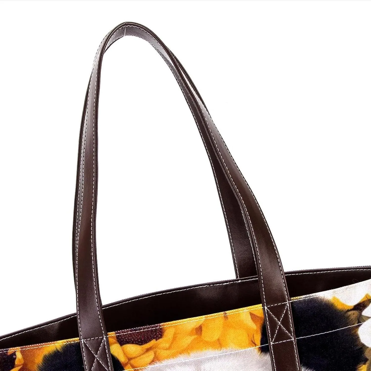 Sunflower Panda-595 Tote Bags Durable Leather Canvas Purses and Handbags for Women Top Handle Shoulder Satchel Hobo Bags