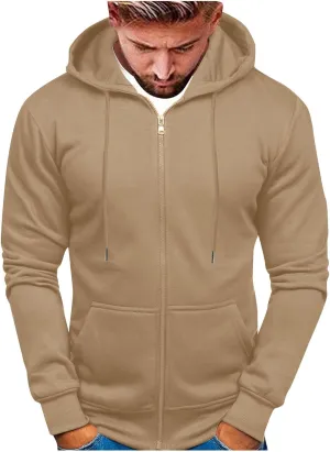 Sweatshirts for Men Hoodies Zipper,Mens Hooded Sweatshirts Fleece Hoodies Athletic Winter Long Sleeve Zip Up Pullover