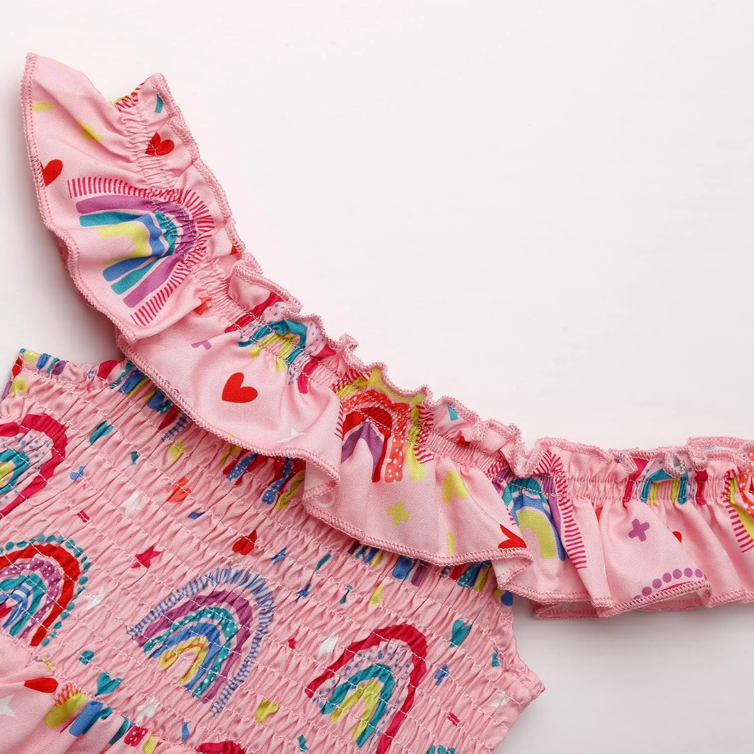 Toddler Little Girls Summer Dresses Floral Ruffle Sleeve A-Line Sundress Smocked Swing Birthday Outfits Dress 2-7 Years