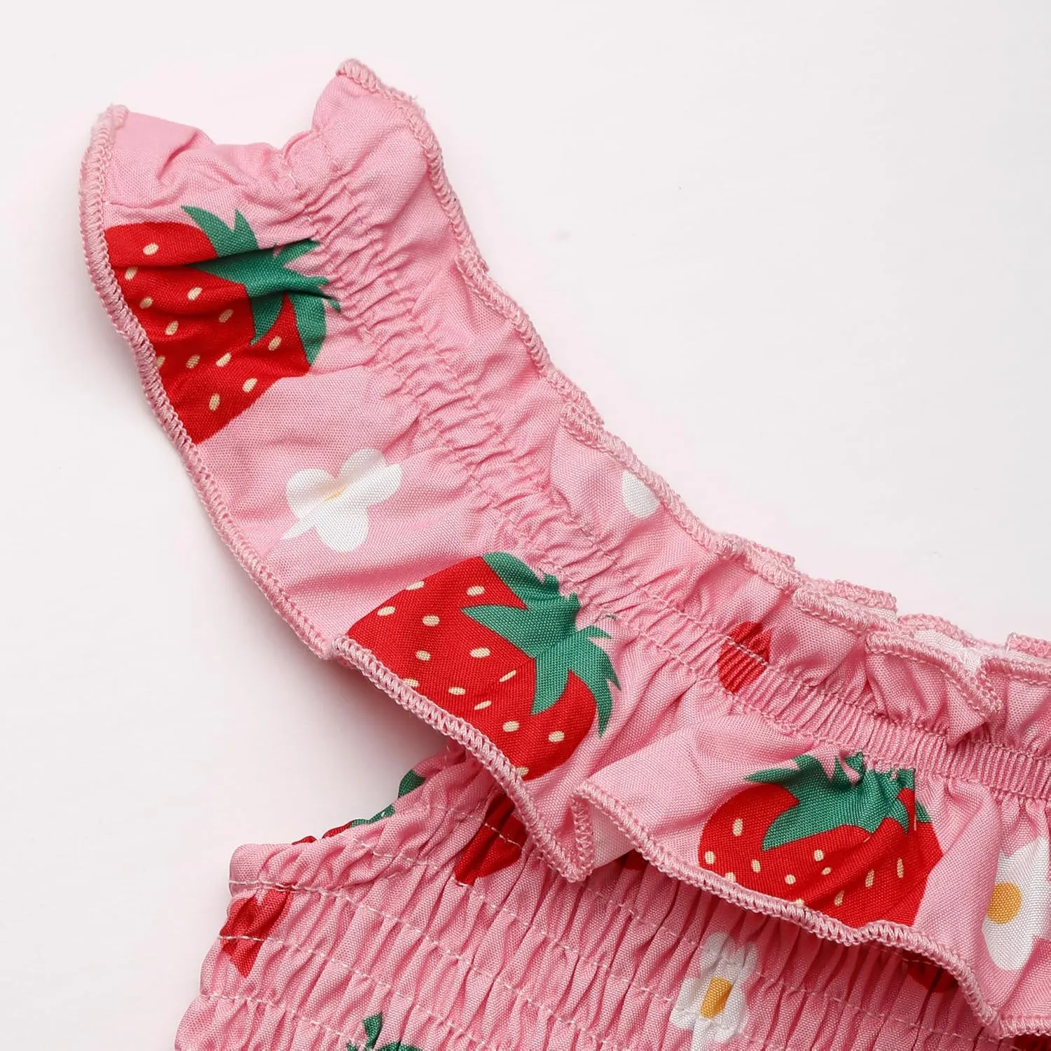 Toddler Little Girls Summer Dresses Floral Ruffle Sleeve A-Line Sundress Smocked Swing Birthday Outfits Dress 2-7 Years