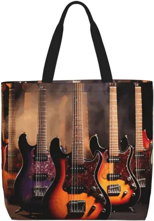 Tote Bag for Women Reusable Grocery Bags Cute Animal Fox Flower Tote Bag with Inner Pocket Travel Tote for Shopping