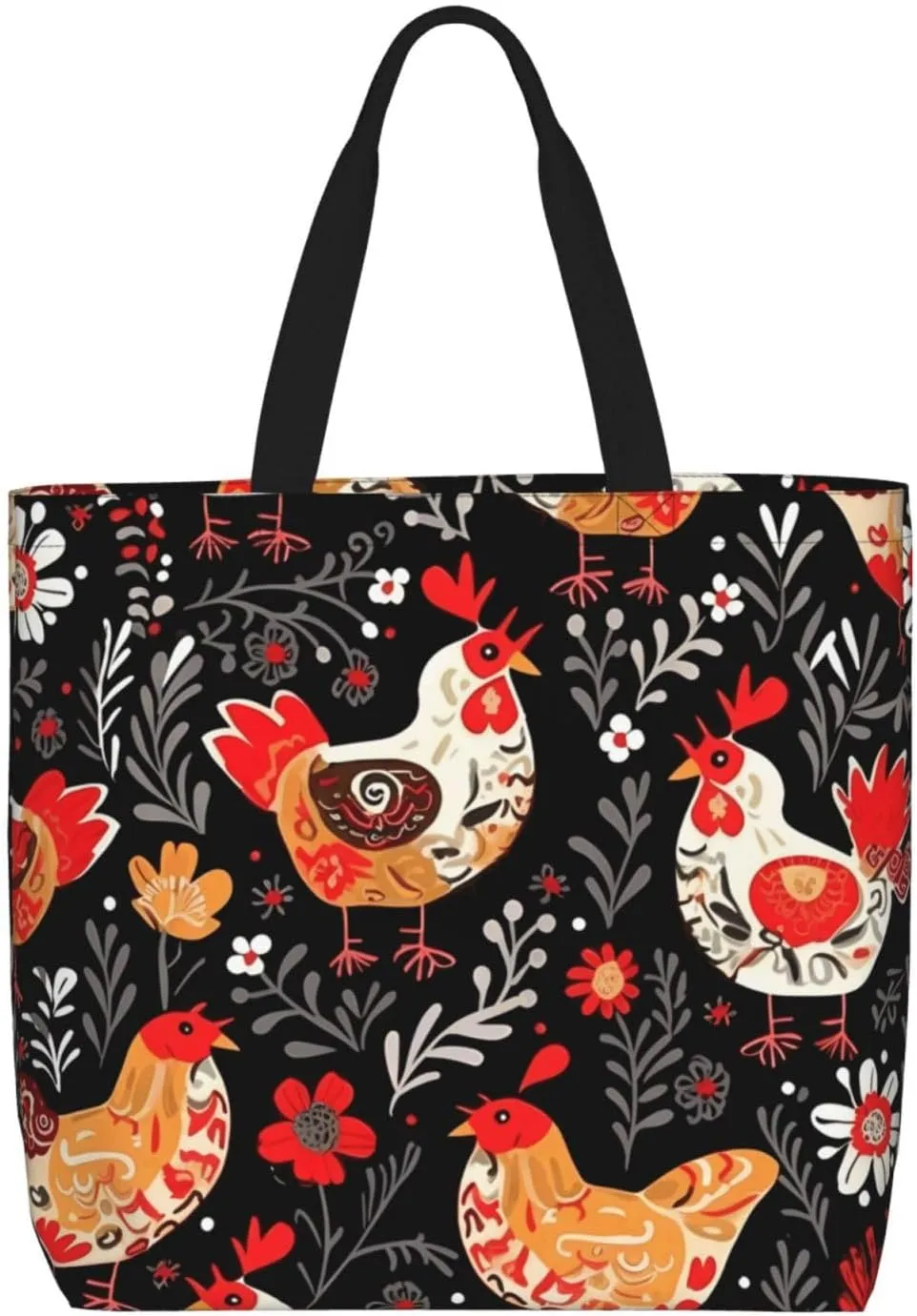 Tote Bag for Women Reusable Grocery Bags Dragonflies Grey Tote Bag with Inner Pocket Travel Tote for Shopping