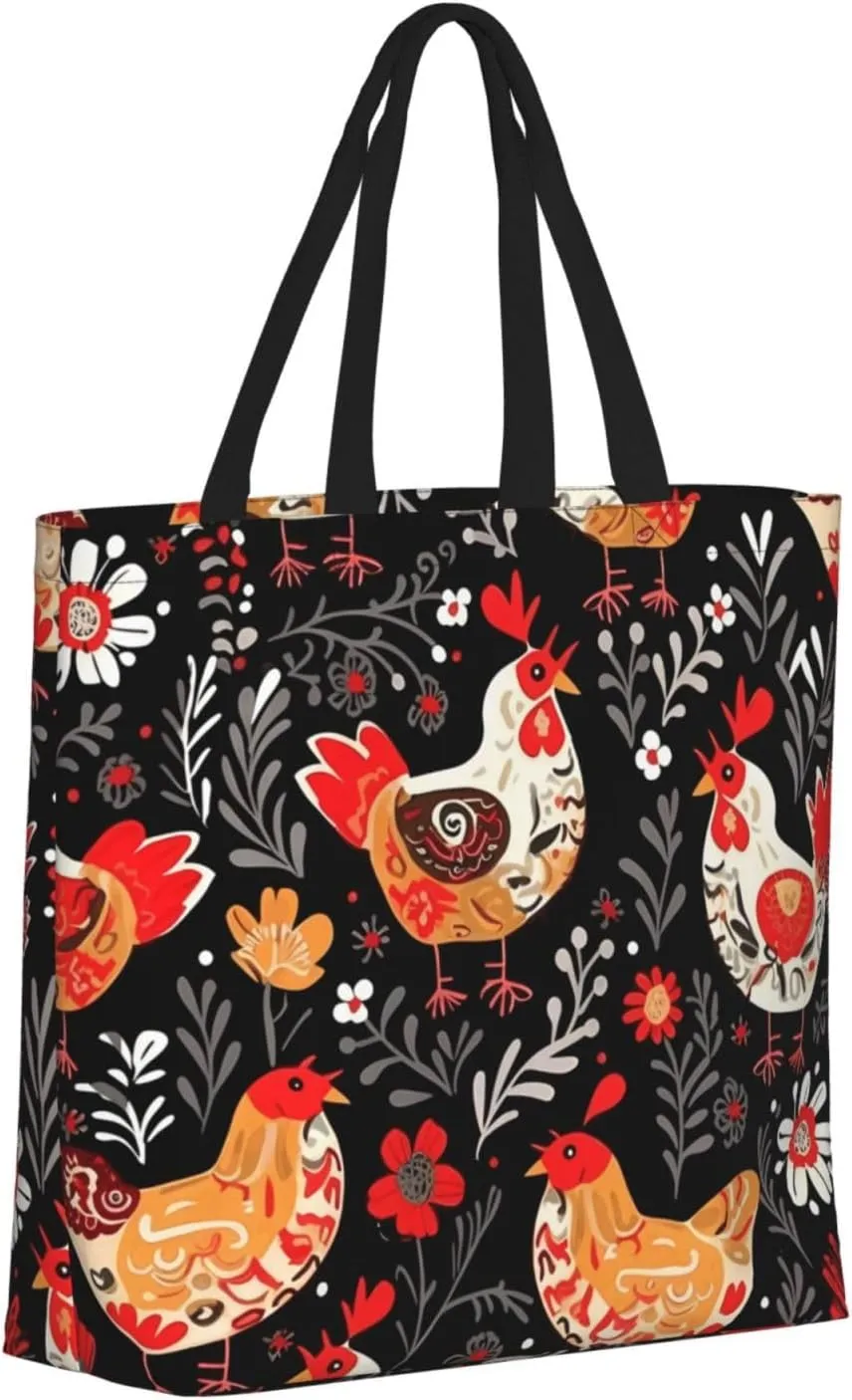 Tote Bag for Women Reusable Grocery Bags Dragonflies Grey Tote Bag with Inner Pocket Travel Tote for Shopping