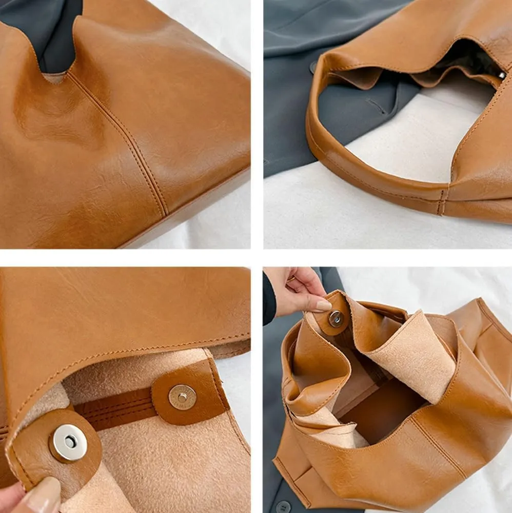 Tote Bags for Women Vegan Leather 2pcs Top Handle Satchel Purse Oversized Shoulder Handbag Hobo Bags