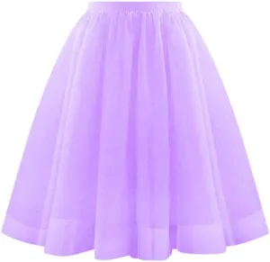 Tulle Midi Skirt Women Flowing Skirt Elegant Formal Party Evening