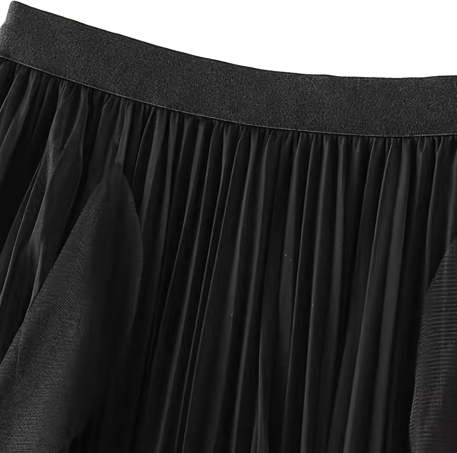 Tulle Skirts for Women Elastic Waist Midi Skirts Summer Flowy Skirts Puffy Tiered Skirt Trendy A Line Mesh Skirts