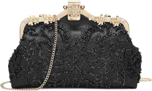 UBORSE 1920s Vintage Clutch Purse Beaded Evening Bag for Women Formal Bridal Sequin Handbag Clutch for Wedding/Prom/Cocktail