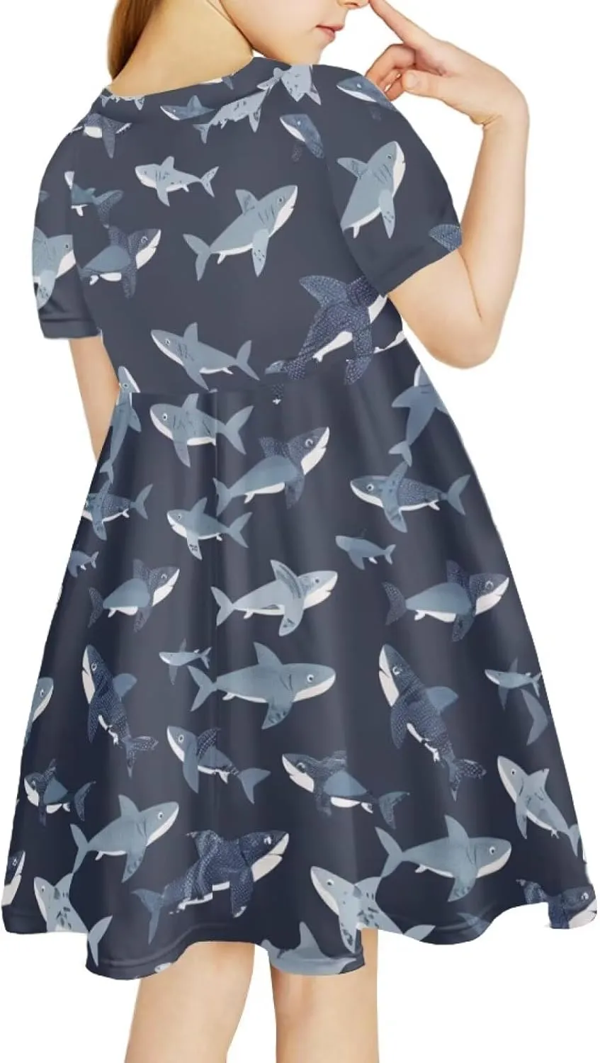 Upetstory Girls Dress Short Sleeve Summer Dresses for 3-14 Years