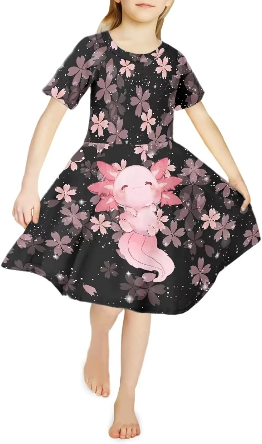 Upetstory Girls Dress Short Sleeve Summer Dresses for 3-14 Years