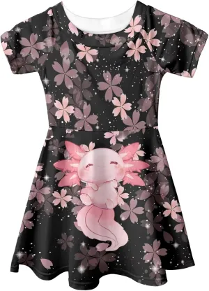 Upetstory Girls Dress Short Sleeve Summer Dresses for 3-14 Years