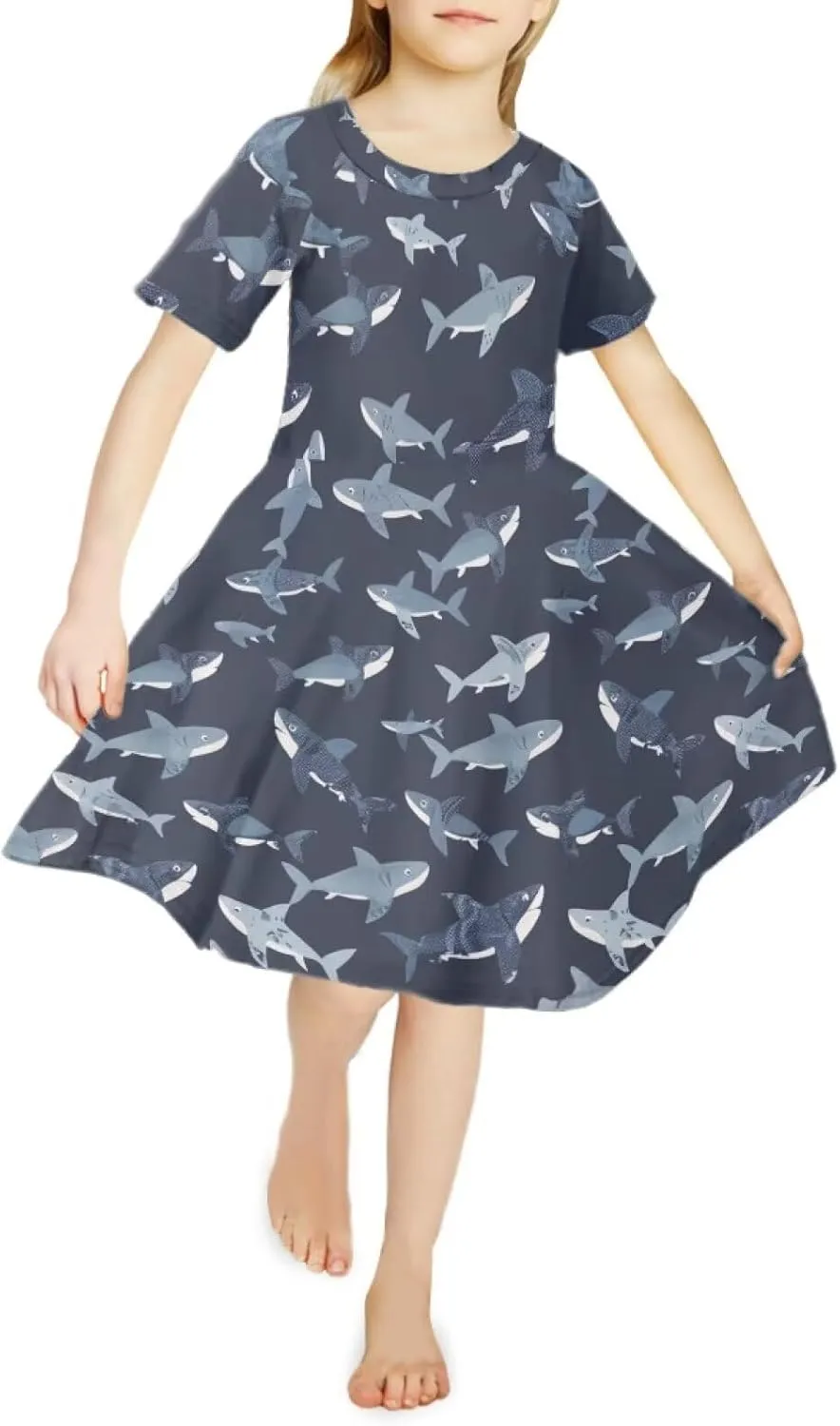 Upetstory Girls Dress Short Sleeve Summer Dresses for 3-14 Years
