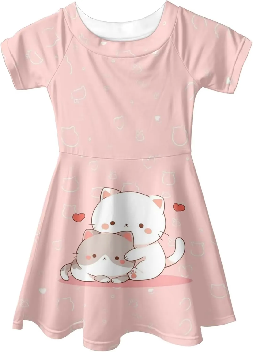 Upetstory Girls Dress Short Sleeve Summer Dresses for 3-14 Years