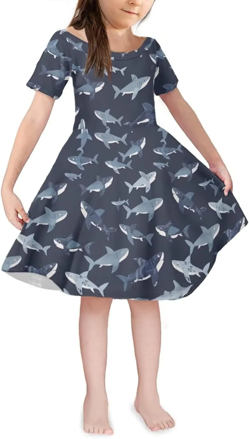 Upetstory Girls Dress Short Sleeve Summer Dresses for 3-14 Years
