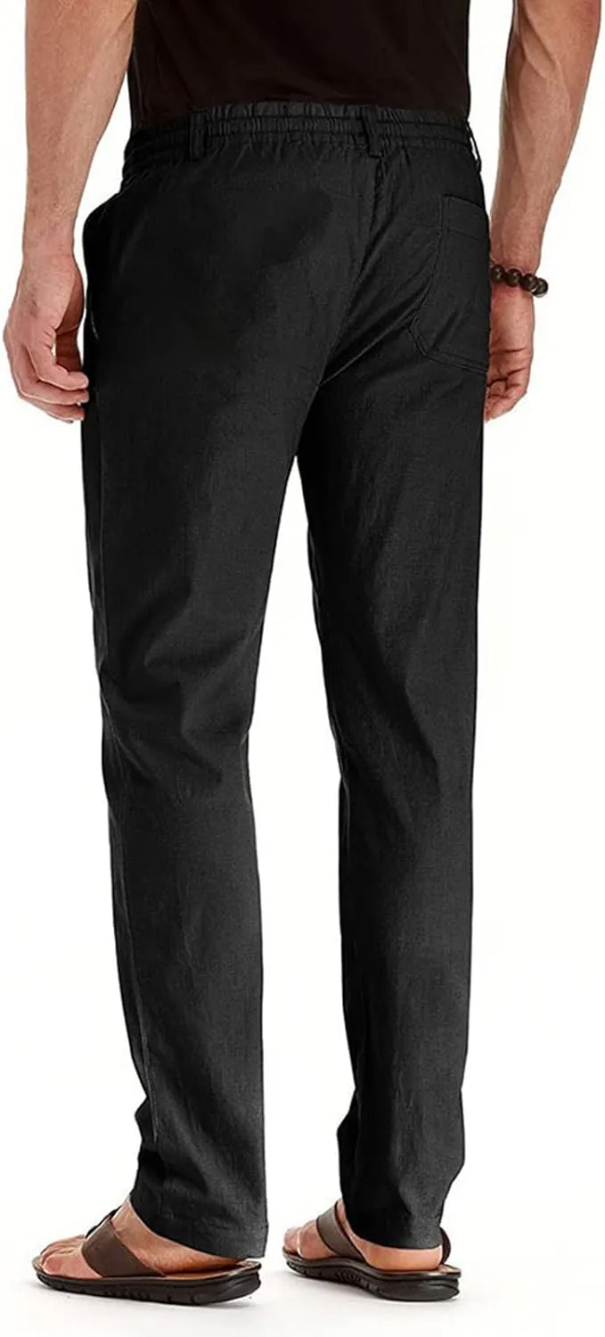 Vickyleb Men's Hiking Pants Relaxed Fit Lightweight Quick Dry Stretch Joggers Running Workout Casual Drawstring Trousers
