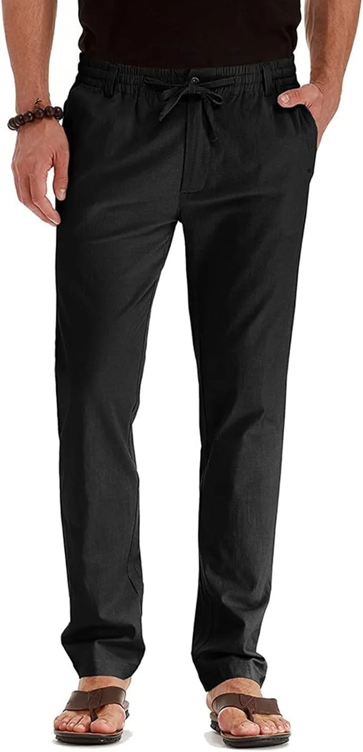 Vickyleb Men's Hiking Pants Relaxed Fit Lightweight Quick Dry Stretch Joggers Running Workout Casual Drawstring Trousers