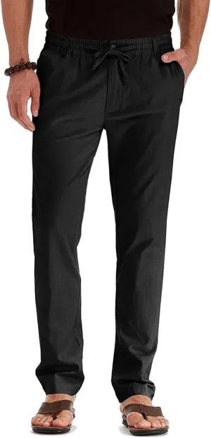 Vickyleb Men's Hiking Pants Relaxed Fit Lightweight Quick Dry Stretch Joggers Running Workout Casual Drawstring Trousers