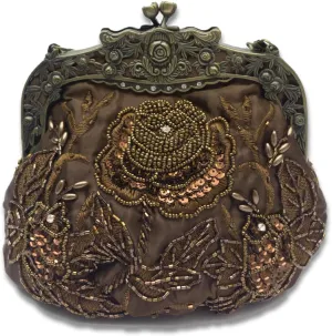 Vintage 1920s Beaded Evening Bag Pearl Clutch Bag for Women Bridal Wedding Purse Sequin Rhinestone Handbag