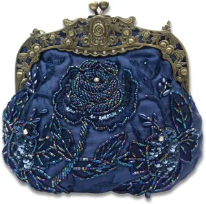 Vintage 1920s Beaded Evening Bag Pearl Clutch Bag for Women Bridal Wedding Purse Sequin Rhinestone Handbag