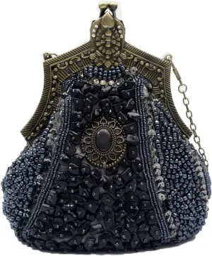 Vintage 1920s Beaded Evening Bag Women Pearl Clutch Bag Sequin Rhinestone Handbag Bridal Wedding Purse