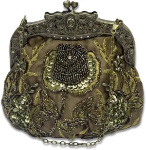 Vintage Evening Pearl Clutch for Women Bridal Wedding Purse Rhinestone Handbag Exquisite Handmade Embroidery Floral Shoulder