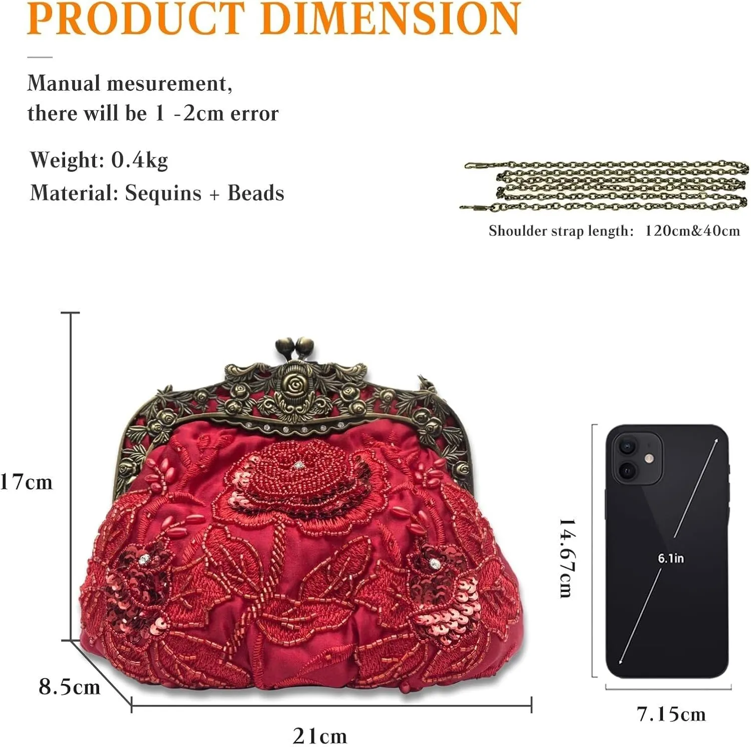 Vintage Evening Pearl Clutch for Women Bridal Wedding Purse Rhinestone Handbag Exquisite Handmade Embroidery Floral Shoulder