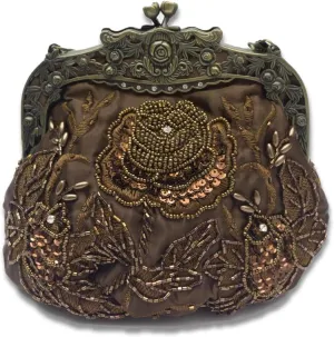 Vintage Evening Pearl Clutch for Women Bridal Wedding Purse Rhinestone Handbag Exquisite Handmade Embroidery Floral Shoulder
