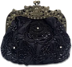 Vintage Evening Pearl Clutch for Women Bridal Wedding Purse Rhinestone Handbag Exquisite Handmade Embroidery Floral Shoulder