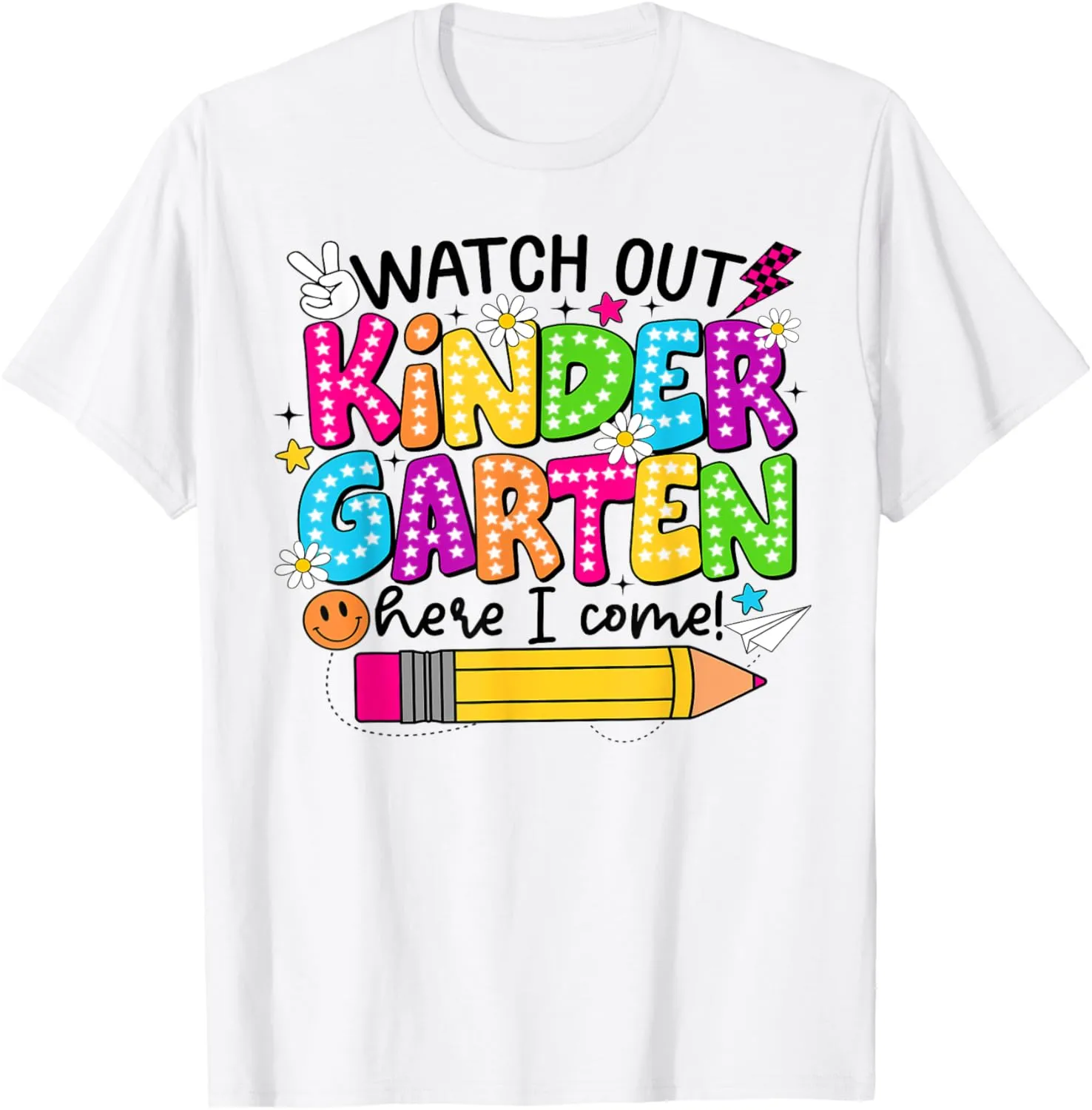 Watch Out Kindergarten Here I Come 1st Day School Dots Girls T-Shirt