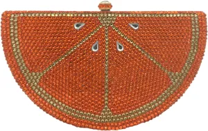 Watermelon Slice Crystal Clutch Bag Women Fruits Evening Handbags Bridal Party Rhinestone Purse Wedding Bag,Mini