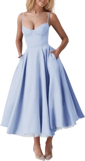 Wedding Guest Dresses for Women Spaghetti Straps Corset Homecoming Floral Cocktail Dress Lace Maxi Prom Dresses