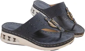 Wedge Sandals for Women Summer Dressy Platform Flip Flops Casual Hollow Out Walking Sandal Comfortable Platform Non Slip Flip Flop Low Wedges Wedding Sandals with Arch Support