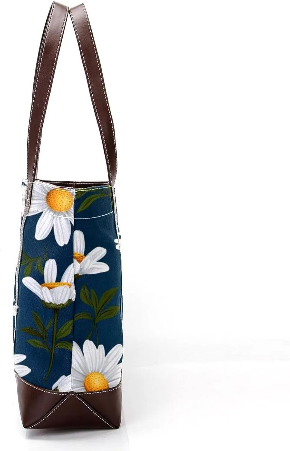 White Daisy-265 Tote Bags Durable Leather Canvas Purses and Handbags for Women Top Handle Shoulder Satchel Hobo Bags