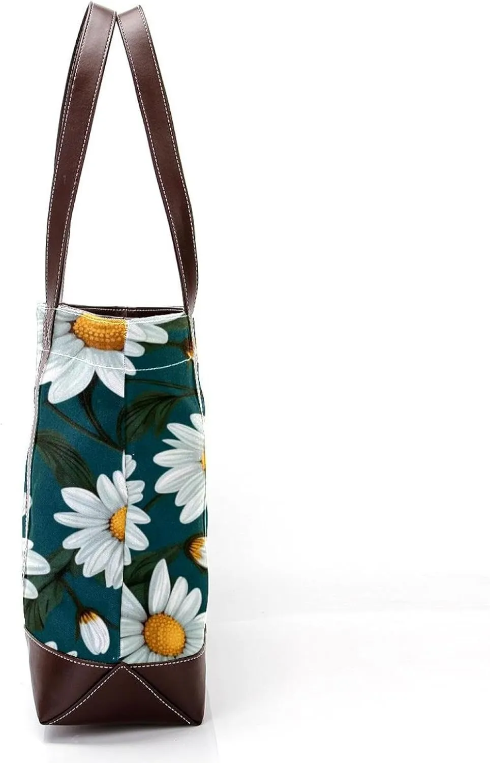 White Daisy-265 Tote Bags Durable Leather Canvas Purses and Handbags for Women Top Handle Shoulder Satchel Hobo Bags